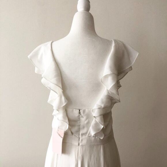 Fame and Partners White Ruffle Evening Gown - Picture 5 of 6